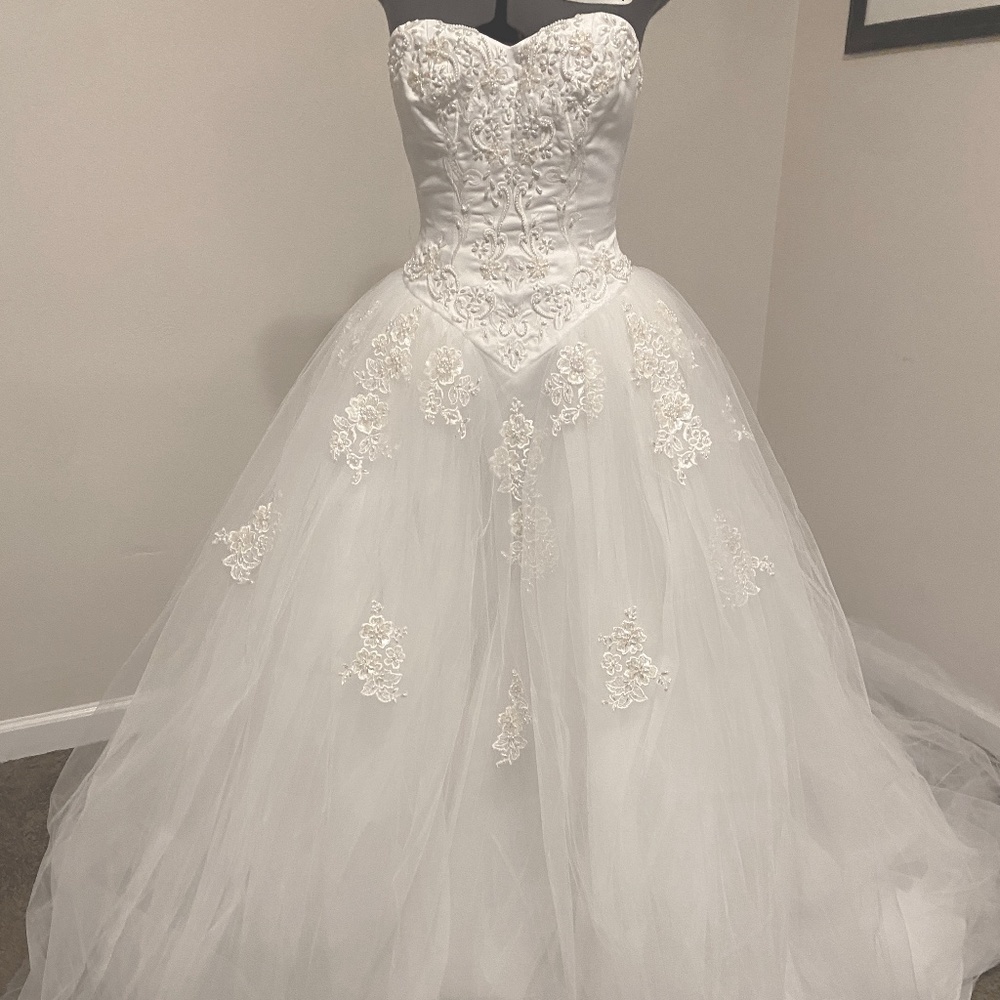 Princess cut, sleeveless, ballgown style, wedding dress, with matching bolero